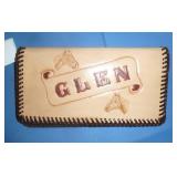 3 Mens wallets, 2 truckers/bikers with chain, and one hand tooled leather with horse head