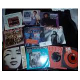group of 45 RPM records - Lionel Richie, Bon Jovi, Loverboy, REO etc from the 80s