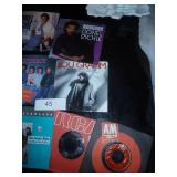 group of 45 RPM records - Lionel Richie, Bon Jovi, Loverboy, REO etc from the 80s