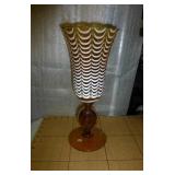 For you Amber glass collectors, nesting hen, octogon candy dish and a large striped vase with cameo at the base