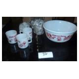 vintage set of Tom and Jerry punch bowl and cups