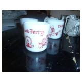 vintage set of Tom and Jerry punch bowl and cups
