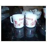 vintage set of Tom and Jerry punch bowl and cups