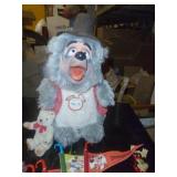 Big Al Disney bear, a Steiff bear, Disney pencils, back scratcher, Mickey night light, fan and pick up sticks