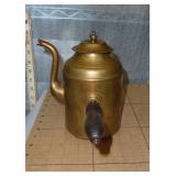a couple of unique collectibles, teapot with a side handle and a tin climbing monkey