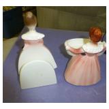 vintage napkin holder and matching soap or dish scrubber holder, pink depression sugar and clear glass sugar, all in great shape