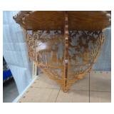 Scrollwork shelf - measures 11 x 15 - very detailed farmlife with horses and children