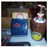 New Batman scarf and collectible buttons, Batman collector cards, Pepsi coin bank, vintage Nestles Quik mixing jug (never used) and Lone Ranger puzzle