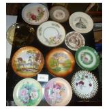 group of 12 collectible plates, including Dresden and Lefton