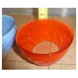 2 colored hazel atlas bowls, a plate and cup of an old woman in a shoe, set of 6 antique dessert bowls, set of 6 leaf pattern plates