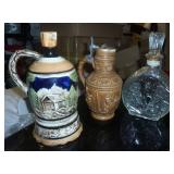 group of liquor decanters
