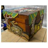 Hand carved and painted Vintage Noahs Ark wood box, another unique item