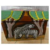 Hand carved and painted Vintage Noahs Ark wood box, another unique item