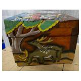 Hand carved and painted Vintage Noahs Ark wood box, another unique item