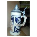 3 Steins in great condition, South Dakota Badlands and Mount Rushmore, Budweiser St Patricks Day and a German lidded stein