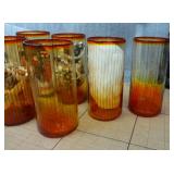 Vintage Set of 6 amberina glasses in excellent condition