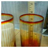 Vintage Set of 6 amberina glasses in excellent condition