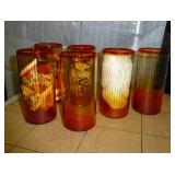 Vintage Set of 6 amberina glasses in excellent condition
