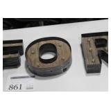 Lot of (3) Metal/Wood Lighted Letters 9"H  with Letters F, O, R