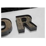 Lot of (3) Metal/Wood Lighted Letters 9"H  with Letters F, O, R