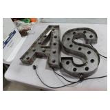 Lot of (2) Metal Lighted Letters 18"H  with Letter A and Letter S