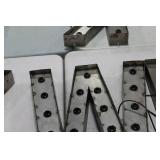 Lot of (2) Metal Lighted Letters 18"H  with Letter U and Letter W