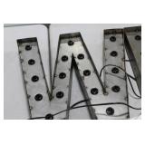 Lot of (2) Metal Lighted Letters 18"H  with Letter U and Letter W