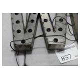 Lot of (2) Metal Lighted Letters 18"H  with Letter U and Letter W