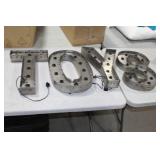 Lot of (4) Metal Lighted Letters 18"H  with Letters T, O, Y, S