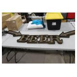 Lot of (6) Metal Lighted Letters 12"H  with Letters -, B, E, E, R,