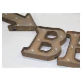 Lot of (6) Metal Lighted Letters 12"H  with Letters -, B, E, E, R,