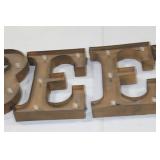 Lot of (6) Metal Lighted Letters 12"H  with Letters -, B, E, E, R,