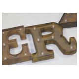 Lot of (6) Metal Lighted Letters 12"H  with Letters -, B, E, E, R,