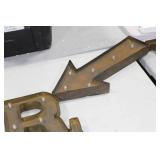 Lot of (6) Metal Lighted Letters 12"H  with Letters -, B, E, E, R,