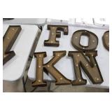 Lot of (4) Metal Lighted Letters 12"H  with Letters F, O, N, K