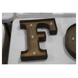 Lot of (4) Metal Lighted Letters 12"H  with Letters F, O, N, K