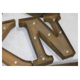 Lot of (4) Metal Lighted Letters 12"H  with Letters F, O, N, K