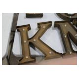 Lot of (4) Metal Lighted Letters 12"H  with Letters F, O, N, K