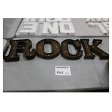 Lot of (4) Metal Lighted Letters 12"H  with Letters R, O, C, K