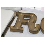 Lot of (4) Metal Lighted Letters 12"H  with Letters R, O, C, K