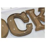 Lot of (4) Metal Lighted Letters 12"H  with Letters R, O, C, K