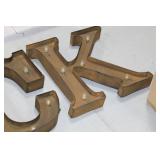 Lot of (4) Metal Lighted Letters 12"H  with Letters R, O, C, K
