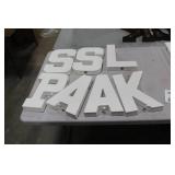 Lot of (7) Primed Canvas Letters White 12"H  with Letters S,S,L,P,A,A,K