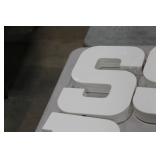 Lot of (7) Primed Canvas Letters White 12"H  with Letters S,S,L,P,A,A,K