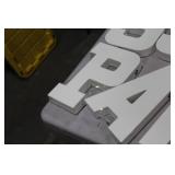 Lot of (7) Primed Canvas Letters White 12"H  with Letters S,S,L,P,A,A,K