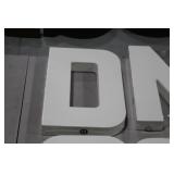 Lot of (7) Primed Canvas Letters White 12"H  with Letters D,N,E,O,O,H,L
