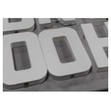 Lot of (7) Primed Canvas Letters White 12"H  with Letters D,N,E,O,O,H,L