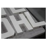 Lot of (7) Primed Canvas Letters White 12"H  with Letters D,N,E,O,O,H,L