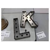 Lot of (2) Metal Lighted Letters 18"H  with Letter K and Letter L