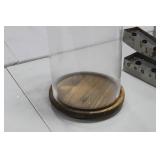 Glass Cloche 31"Hx12"D  with Wood Base